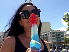 My florda vacation with kissa sins, anal creampie on the beach