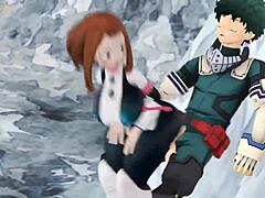 Ochako fucks Midoriya rapidly