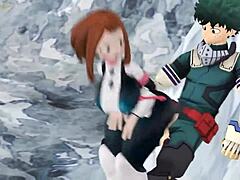 Ochako fucks Midoriya rapidly