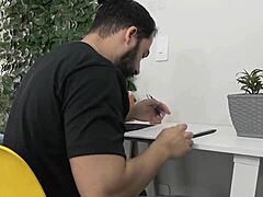 secretary pleases boss with tight pussy