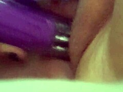 bbw enjoys quick wet pussy insertion with toys leading to cum