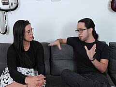 Latina Kylei Ellish Bends Over for Cum in Mouth in First Gay Sex Video with Natural Tits