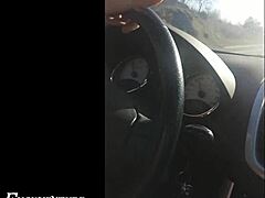 Intense Handjob Action in the Car with Big Cock