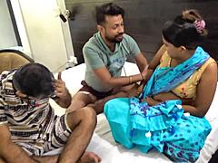 Indian friends seduce beautiful maid into hardcore threesome