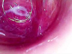 the camera explores my creamy juicy pussy with dildo until i cum hard