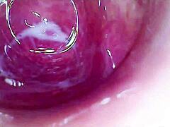 the camera explores my creamy juicy pussy with dildo until i cum hard