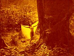 Vintage erotic illustration of antique hairy lesbian scene