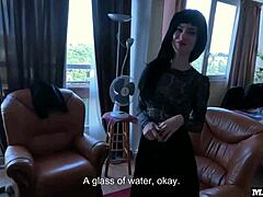 French goth girl gets rough anal doggystyle from big black cock.