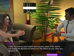 surprise threesome blowjob for the boss in lingerie.