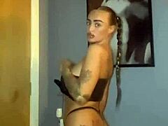 Horny Scottish emo slut fingers her tight little ass