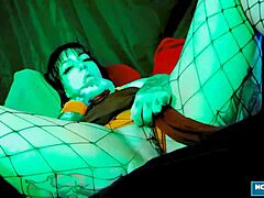 Tattooed girl Tenshii Tushii in lingerie gets a rough session.