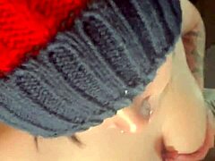 Skater chick gets handful of cum