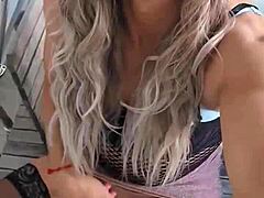 Sissy slut crossdresses intensely outside house at 6am after all-nighter smoking cigarette