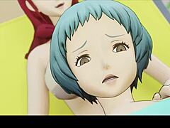 mitsuru lovingly sucks fuuka's girlcock in persona 3 hentai
