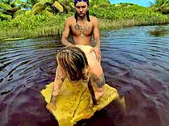 Adventurous couple caught in wild outdoor sex in mangrove