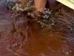 Adventurous couple caught in wild outdoor sex in mangrove