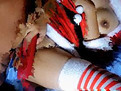 'Santa Claus is cumming,' she says to her stepsister during homemade fun