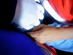 'Santa Claus is cumming,' she says to her stepsister during homemade fun