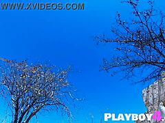 Bubble butt milf latina undresses in lingerie for hot Playboy posing