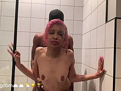 Michiko Malandro sucks BBC then gets anal fucked in shower!