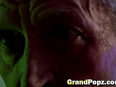 Blonde teen rides old stud reverse cowgirl 😍