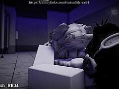 bathroom blowjob and riding session ~