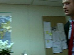 Madelyn Marie, efficient secretary, eagerly fucks boss in doggystyle on bed, riding monster cock.