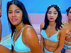 Hot Latinas In Intense Throat Action Session