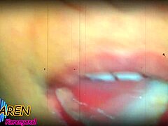 Karen se joacă cu mai mult spermă în gură slow motion