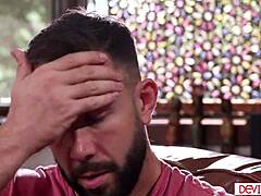 Guy Fucks Petite Shaved Lesbian Friend With Small Tits, Cums Inside After Cunilingus And Deepthroat