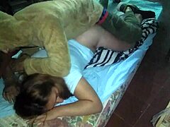 My boyfriend fucks me doggystyle against the mattress