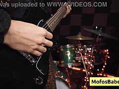 Nia Bleu takes cum on pretty face.