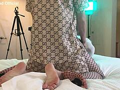 Rapper Fucks Blonde Transsexual Ladyboy in Detailed Fucking