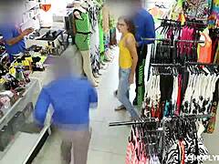 security guard fucks emma starletto's mouth after catching her shoplifting