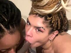 Dotado fucks Vicky Menage and Sofie Lollipop in a crossdressing threesome.