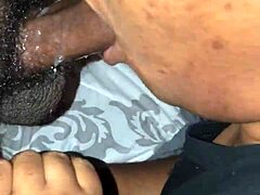 the girl throws up while sucking the big cock in the scene