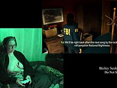 She plays Alan Wake 2 naked with big tits.