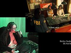 She plays Alan Wake 2 naked with big tits.