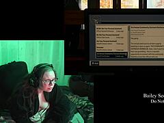 She plays Alan Wake 2 naked with big tits.