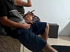 Flash of dick in dentists waiting room leads to her groping then creampie doggystyle