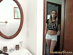 Busty Milf Queening Cute Stepdaughter! Lesbian Fun!