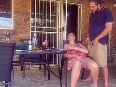 Cheating wife turns into cumslut with friends outdoor blowjob fingering pussy licking action
