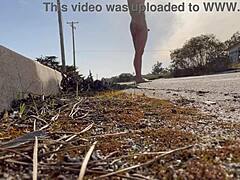 Naked Outdoor Quick Cum After Being Spotted by Two People