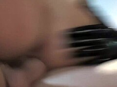 hey, why did this blonde with fake breasts bring a brunette to get fucked by her man?