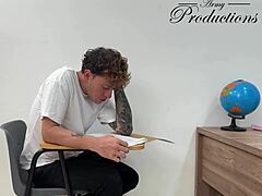 Student seduces classmate, fucks in class doggystyle