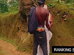 the curvy bbw gets licked and rides in a hardcore outside fuck session