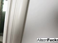 i'm alison tyler, nude in the shower, masturbating my tight pussy with big tits and tall body
