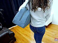 Cute Skinny Brunette Mercedez Deepthroats Big Cock