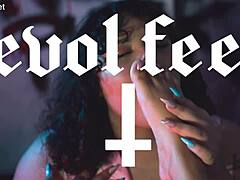 big natural tits bbw performs foot and face sitting on lesbian partner with sucking and gagging