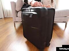 I watch Sara Jay cunt fuck Carmen Valentina in this lesbian scene